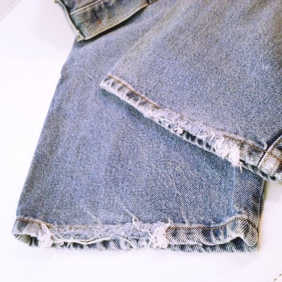 2013 Urban Pipeline UP Denim Jeans Men-38x30 Baggy Wide-Leg Faded Fray Hem Flaws - Picture 10 of 11